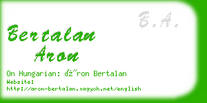 bertalan aron business card